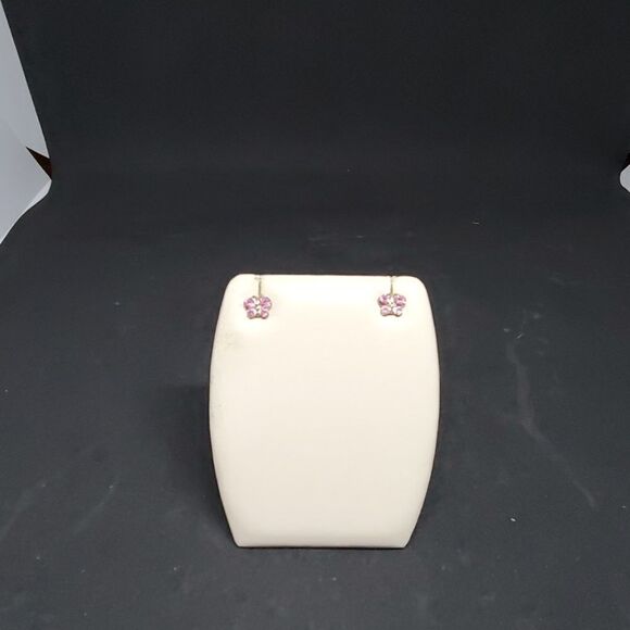 Pink Butterfly Stud Earrings - Picture 2 of 3